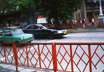 Kiev, city of contrast, shown in this side by side shot of two cars in downtown Kiev. 1994.
Rex  Griffiths
10 Apr 2005