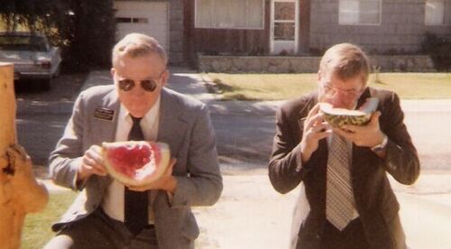 John Segalla & Dave Percifield eating water mellon, Moab, Utah
JOHN P. SEGALLA
30 Jul 2010