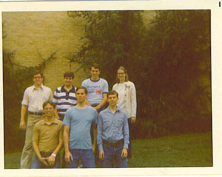 We were all able to get together for this photo at the mission conference Sept 1975.
Top Row L to R: Elders Olsen, Ross Hergoz, Craig Huff & Sister ??.
Bottom Row L to R: Elders Vincent Saunders, Brian Lobbes & Michael Wilson.
Michael Kim Wilson
18 May 2004